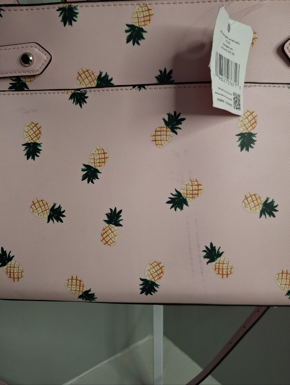 Kate Spade New York Pineapple Print Satchel Crossbody Bag Pink NWT - Picture 6 of 7